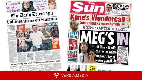 'Cabinet turns on Starmer' and 'Meg's in' for palace stay