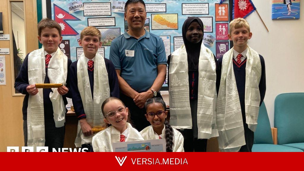 Sherpa travels thousands of miles to thank children for help after earthquake