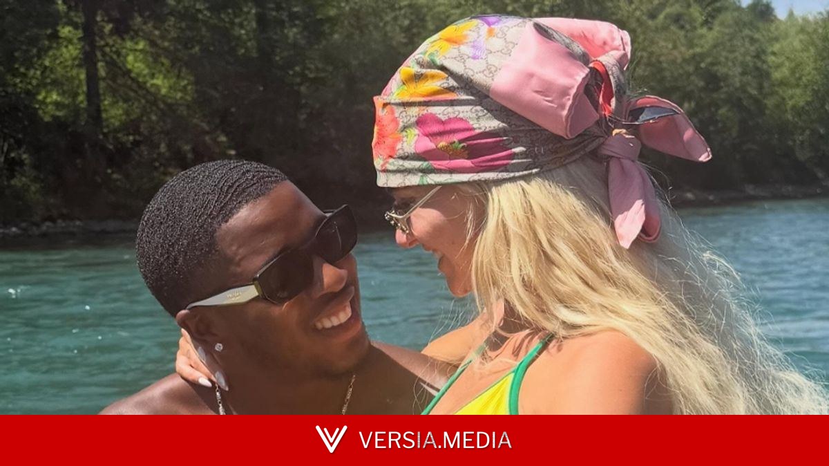 'World's sexiest footballer' Alisha Lehmann romances Love Island fiance in tiny bikini