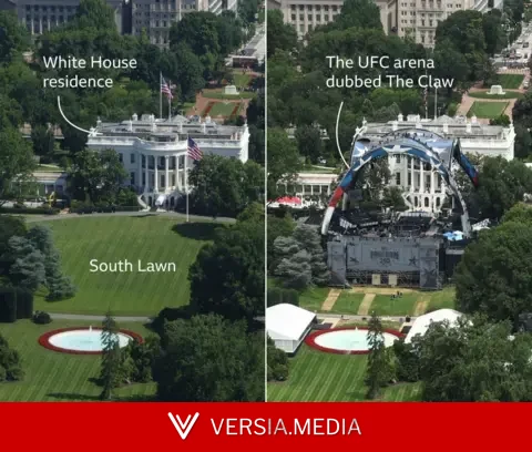 Trump hosts UFC cage fight on the White House lawn — Sport | Versia.media