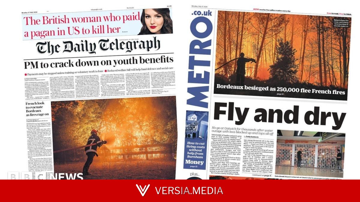 UK papers: Youth benefits 'crack down' and Gatwick 'Fly and dry'