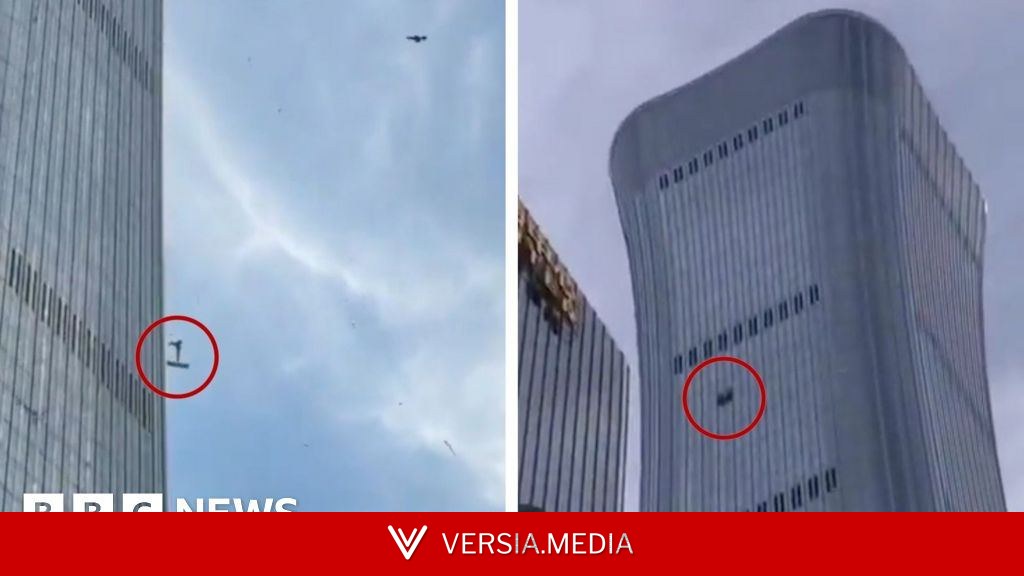 Debris falls after plane hits Beijing's tallest building