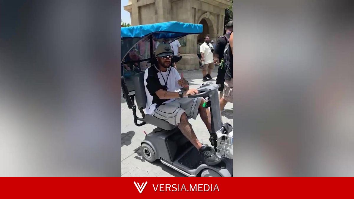 Neymar spotted on mobility scooter at Universal Orlando after Brazil World Cup exit