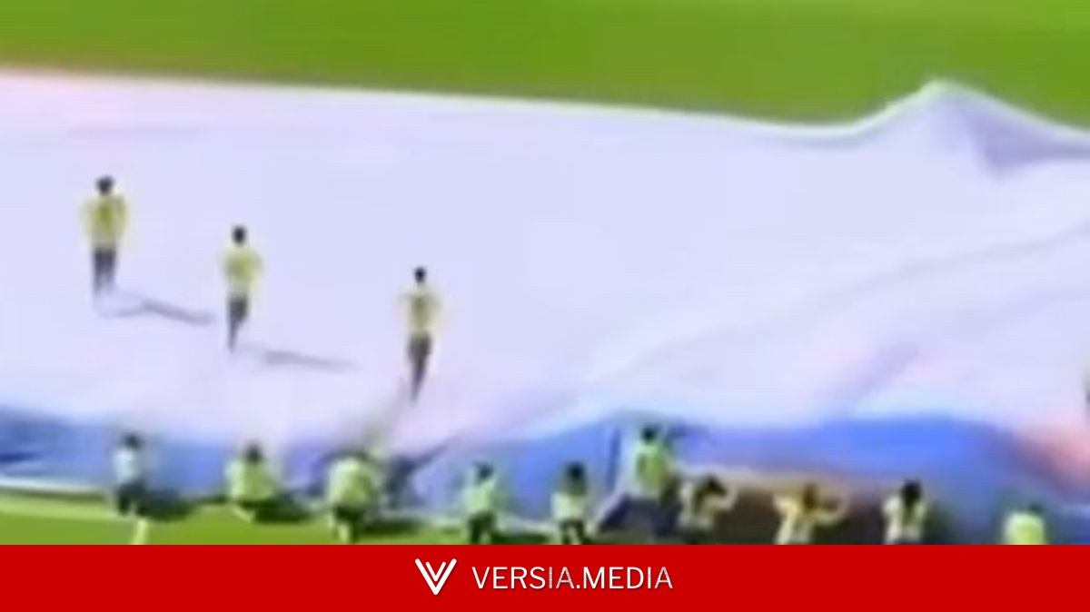 Trapped World Cup flag holder 'almost rolled up like a blunt' as pitch footage goes viral