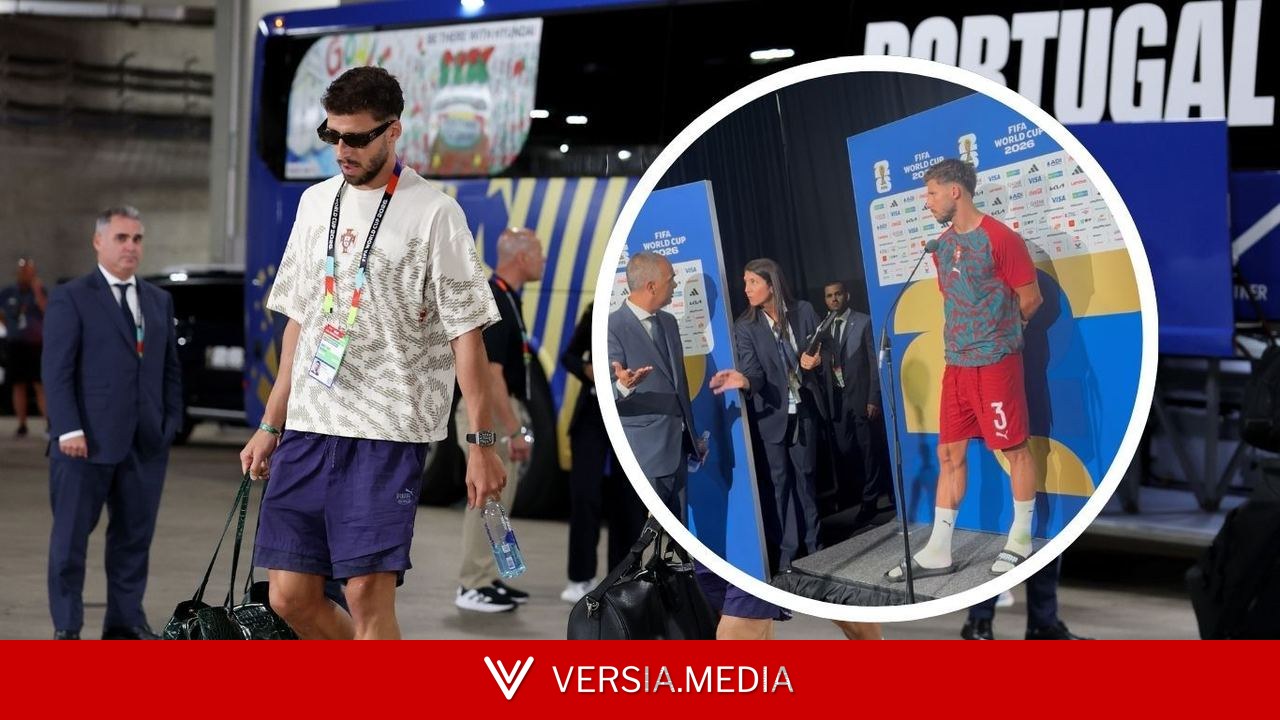 WATCH: Ruben Dias walks out of Portugal press conference in BIZARRE circumstances after appearing to be upset by Spain's Mikel Merino