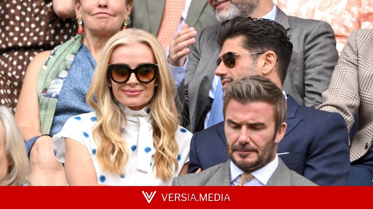 David Beckham and Katherine Jenkins face to face at Wimbledon after email leak
