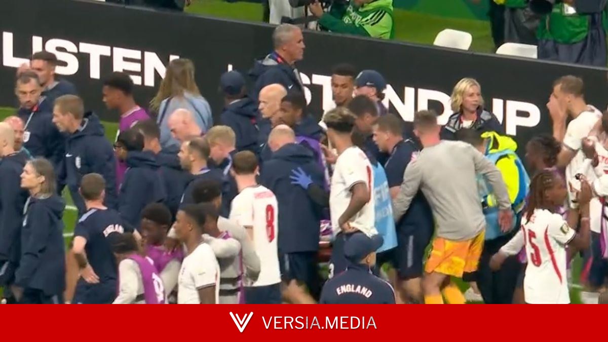 Jordan Henderson stretchered away needing gas and air after England celebrations